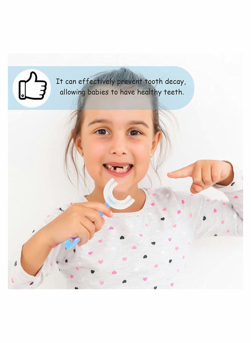 SOLARAE Kids U Shaped Toothbrush Manual Training Tooth Brush Soft Silicone Brush Head 360¬∞ Oral Teeth Cleaning Design Toddler Child Whole Mouth Toothbrush for 4Pcs - Image 5