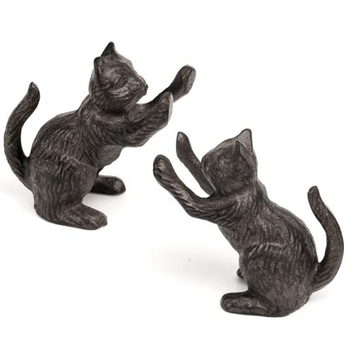 Ambipolar Cat Decorative Bookends, Unique Book Ends to Hold Books Heavy Duty for Office Desk, Vintage Antique Black Home Decor, Shelf Decoration, Modern Living Room Decor - Image 4