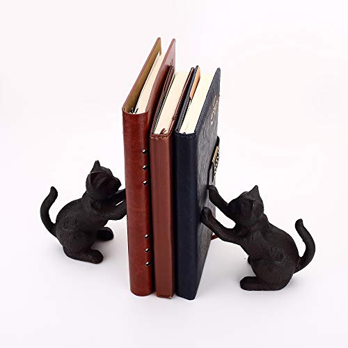 Ambipolar Cat Decorative Bookends, Unique Book Ends to Hold Books Heavy Duty for Office Desk, Vintage Antique Black Home Decor, Shelf Decoration, Modern Living Room Decor - Image 3