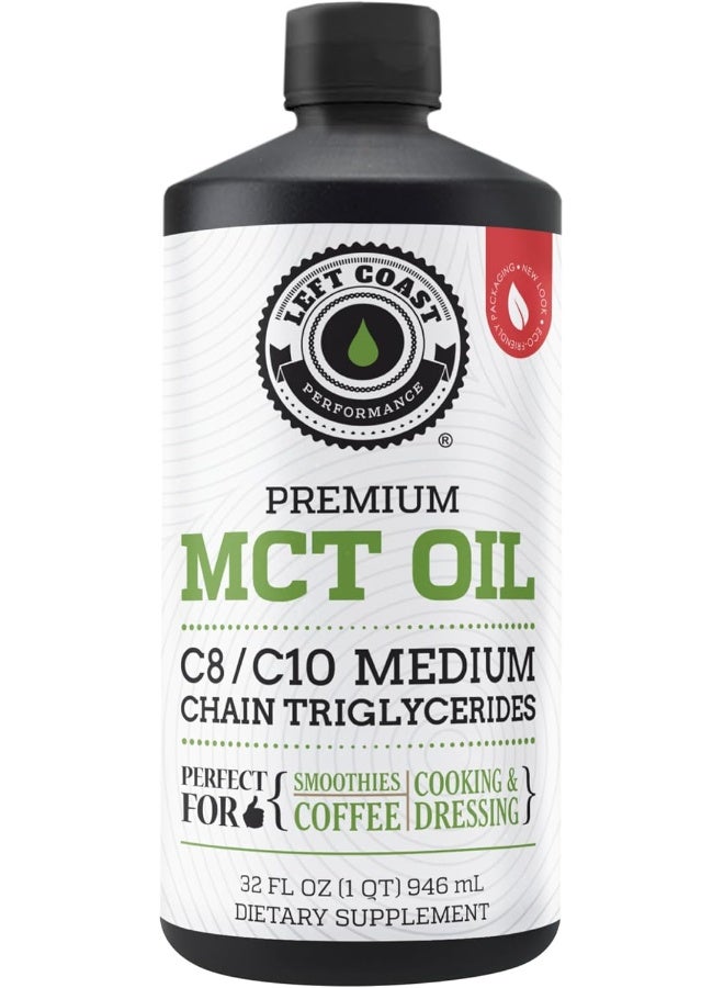 Left Coast Performance Mct Oil Keto Derived Only From Sustainable Coconuts. C8 And C10. Keto Diet | Paleo Friendly. Triple Filtered. Each Batch Is Independently Tested (32Oz) - Image 1