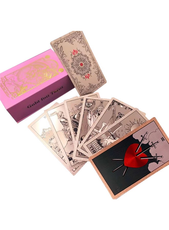 Wonderful Notes Miaoji Tarot Cards, Weite Pvc Tarot Cards, Gold Foil Complete Set, Waterproof Pink Box, Rose Gold Mj8531 - Image 2