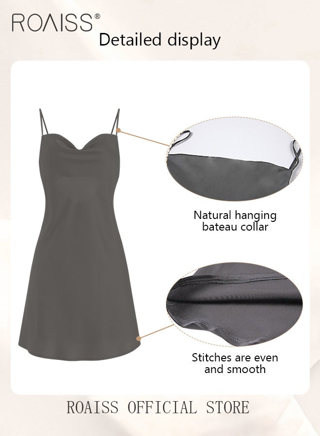 رويس مجموعة مكونة من قطعتين لبيجامات نسائية بتصميم عنق V تحتوي المجموعة على بدلة منزلية للنساء بنفس اللون وروب خارجي وعنصر دانتيل في النايتغاون - Image 4