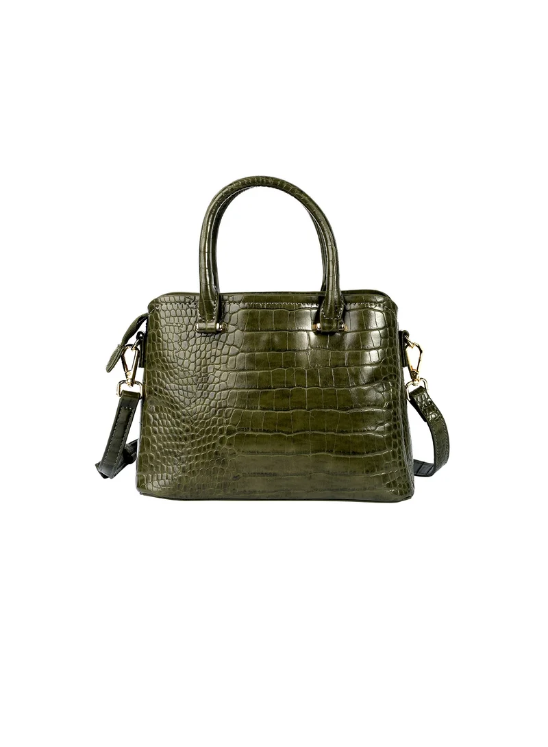 AMICA Daphne Reptile Textured Vegan Leather Ladies Shoulder Crossbody Handbag
