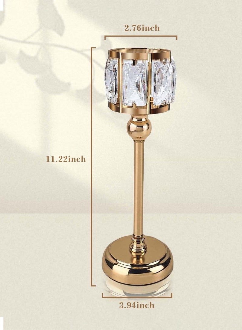 LEOKOR 2PCS Crystal Bowl Tealight Candelabra Votive Candle Holder Gold  - Image 4