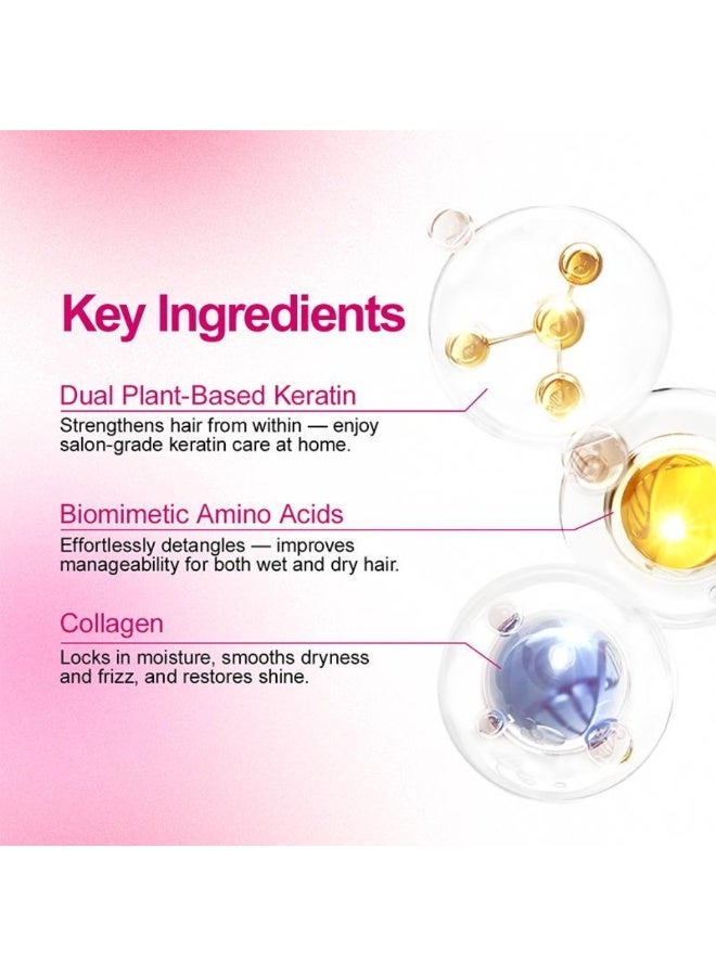 PURC قناع شعر كيراتين لإعادة البناء 200 جرام - يقوي ويعيد بناء ويعزز اللمعان - كيراتين نباتي - تجديد عميق مع الكولاجين - نعومة فورية لشعر لامع - تغذية عميقة - قناع شعر لطيف وغير مهيج - Image 2