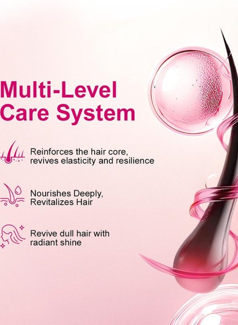 PURC قناع شعر كيراتين لإعادة البناء 200 جرام - يقوي ويعيد بناء ويعزز اللمعان - كيراتين نباتي - تجديد عميق مع الكولاجين - نعومة فورية لشعر لامع - تغذية عميقة - قناع شعر لطيف وغير مهيج - Image 5