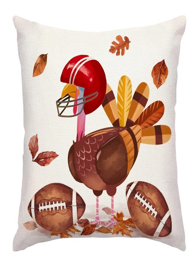 RABUSOFA Fall Throw Pillow Covers 18x18 Inch,Thanksgiving Turkey Football Cushion Case Autumn Farmhouse Decoration for Home Sofa Couch(Brown, 18"x18") - Image 1