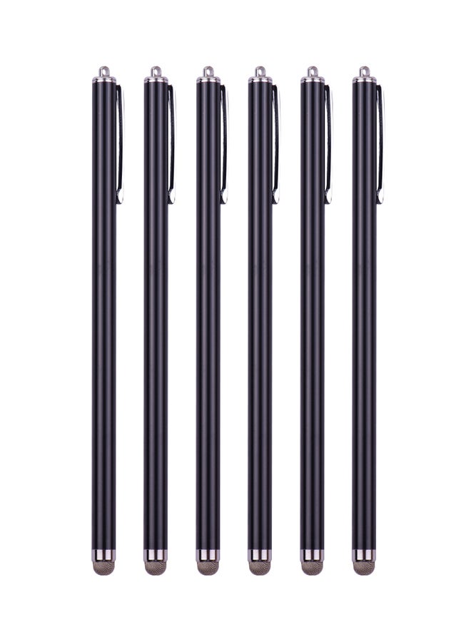 6-Piece Capacitive Stylus Pen Black - Image 1