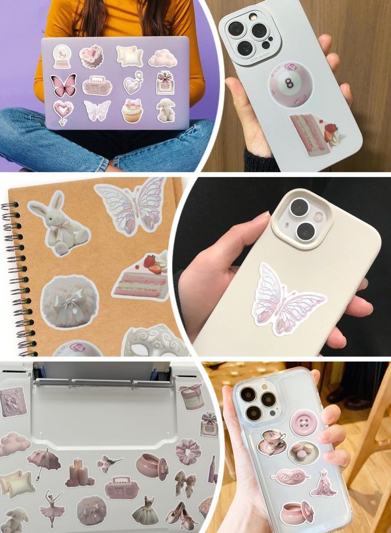 JoyousSto 50 Pcs Pink Gentle Ballet Girl Style DIY Stickers, Students Prize Suitable for laptops,Phone, Water Bottles, Skateboards, suitcases, Guitar etc, Cute Stickers for Children, Girl and Teenagers - Image 5