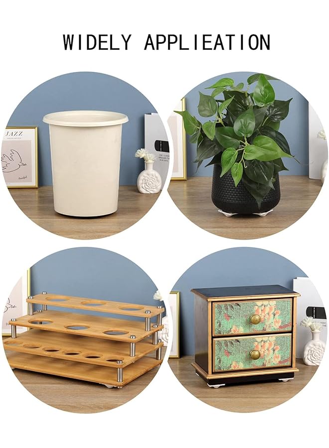 erorex 24 Pcs Mini Self Adhesive Caster Wheels Mini Swivel Wheels 360 Degree Rotation Small Caster Wheels With Stainless Steel Roller Ball Suitable For Box Trash Bin Small Furniture Cabinet - Image 5