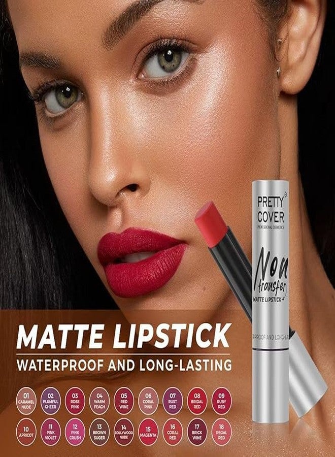 Ratan Pretty Cover Non-Transfer Matte Lipstick, Long-Lasting, Smudge proof & Waterproof, 16-Hour Wear, light weight lipstick (RUST RED) - Image 4
