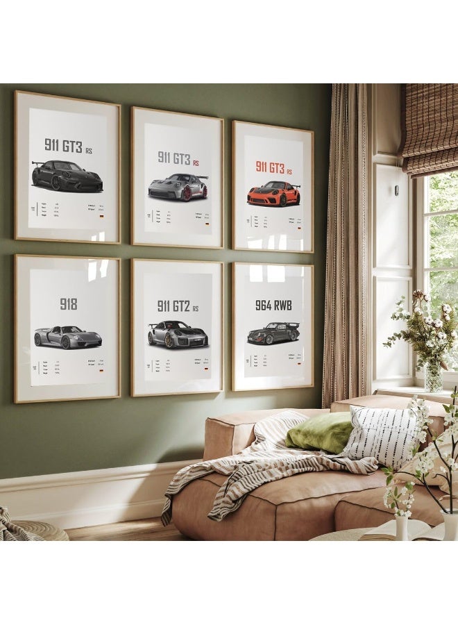 Home Trove Dujoi Car Poster 911 GT3RS Posters Racing Car Wall Art Vintage Car Posters For Men Car Art Prints 911 Coated Paper Cardstock Prints - Image 2