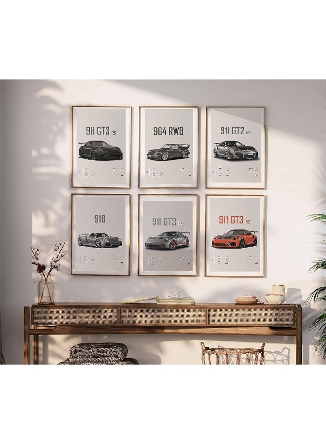 Home Trove Dujoi Car Poster 911 GT3RS Posters Racing Car Wall Art Vintage Car Posters For Men Car Art Prints 911 Coated Paper Cardstock Prints - Image 3