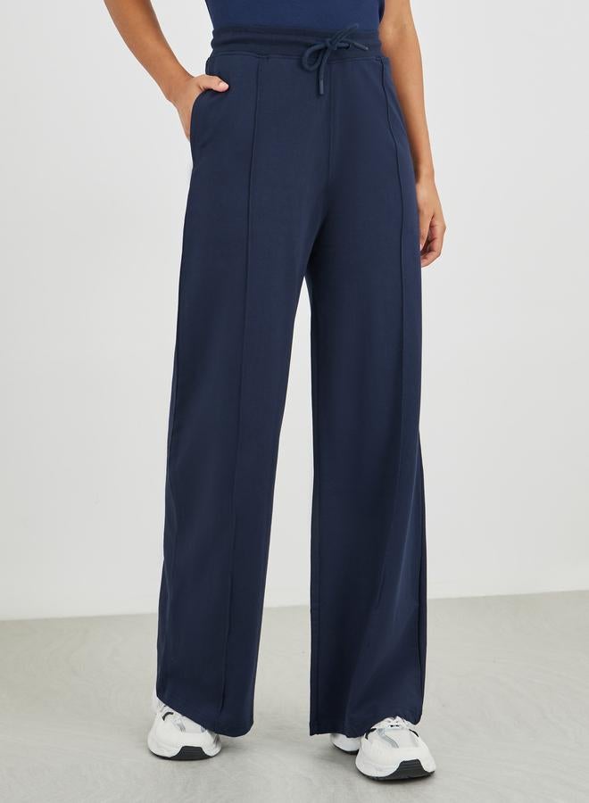 Styli Styli Solid Pintuck Detail Straight Fit Joggers with Elasticated Waistband  - Image 2