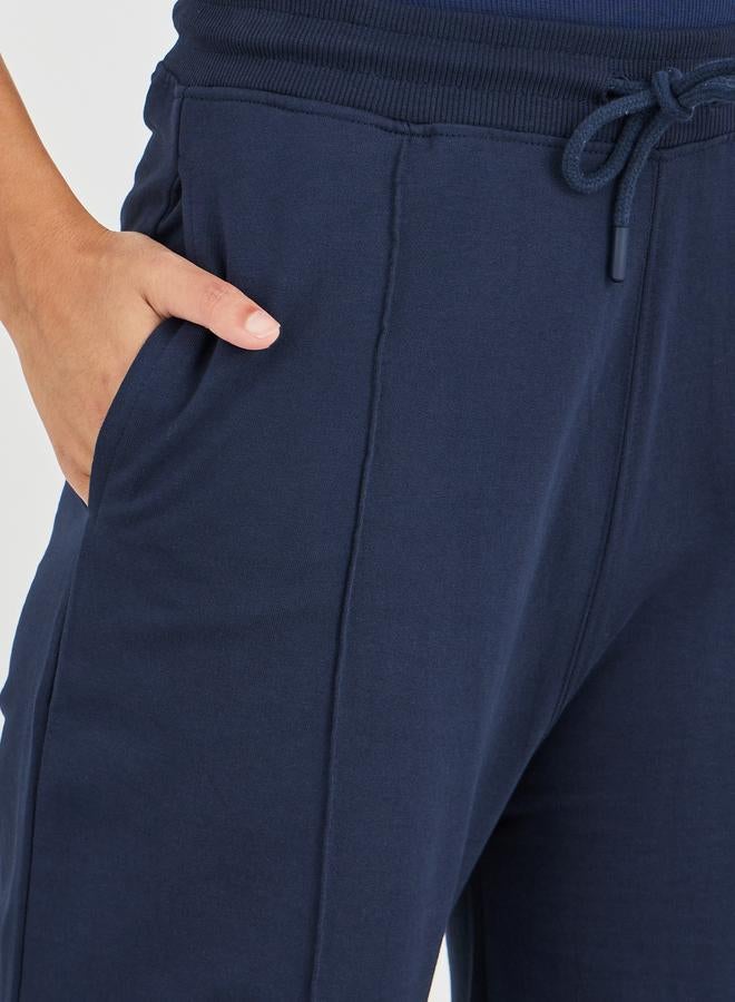 Styli Styli Solid Pintuck Detail Straight Fit Joggers with Elasticated Waistband  - Image 3