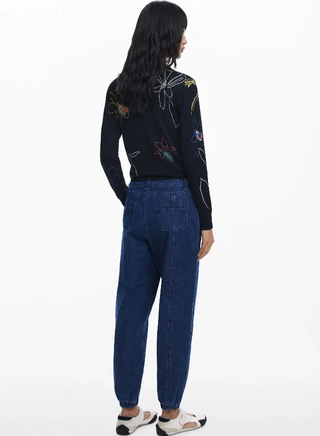 DESIGUAL Blue Jogger Jeans With Cuffs for Women | Best Price UAE
