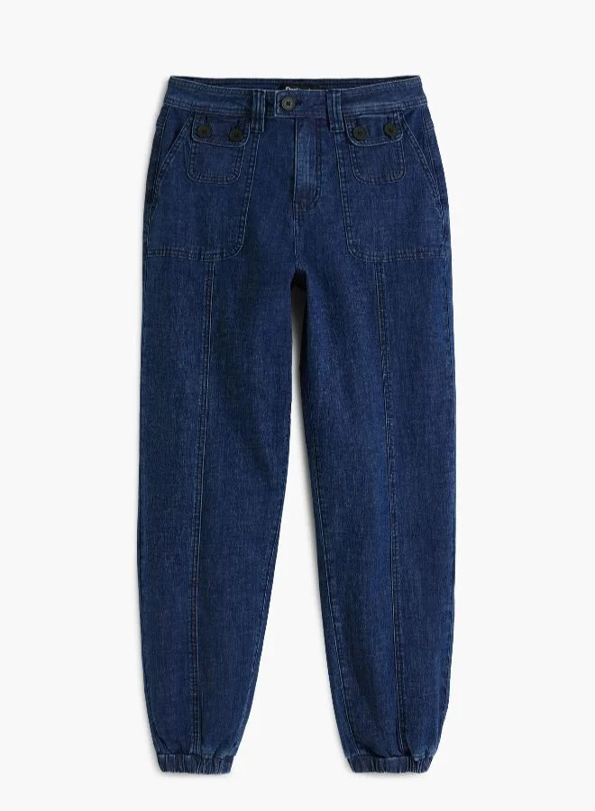 DESIGUAL Blue Jogger Jeans With Cuffs for Women | Best Price UAE