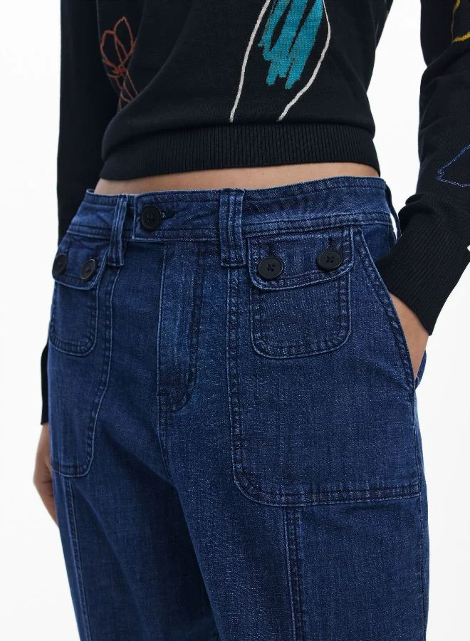 DESIGUAL Blue Jogger Jeans With Cuffs for Women | Best Price UAE
