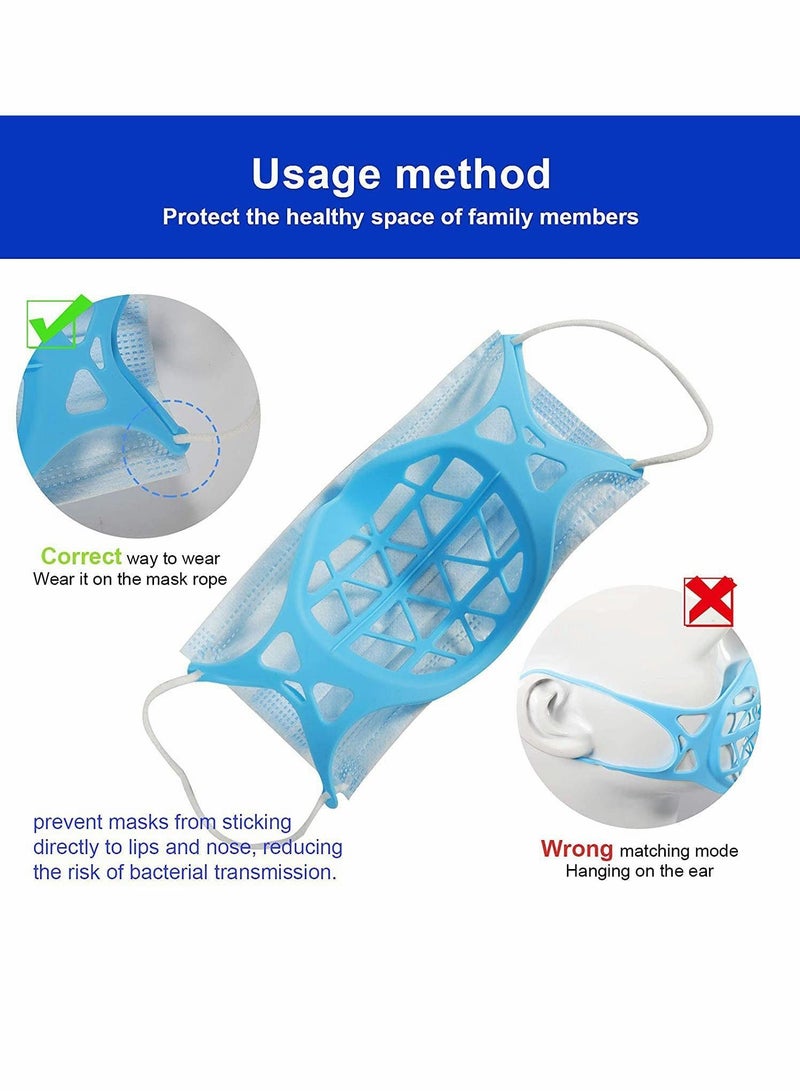 Y&D 2PCS 3D Mask Bracket Face Inner Support Frame Designed More Space Plastic for Comfortable Breathing Protect Lipstick Washable Reusable - Image 3