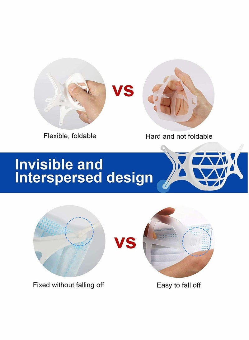 Y&D 2PCS 3D Mask Bracket Face Inner Support Frame Designed More Space Plastic for Comfortable Breathing Protect Lipstick Washable Reusable - Image 5