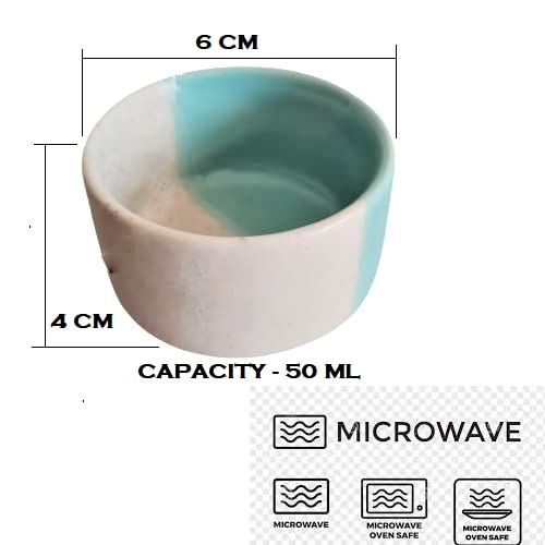 Mirakii Ceramic Sea Blue 50 ml Small Sauce Bowl Set, 6 Mini Dip Bowls for Serving Chutney, Salsa, Pickle, Sauce 062 - Image 5