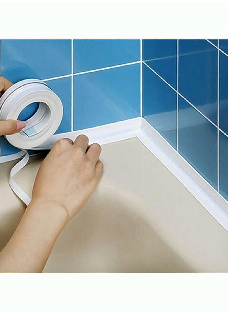 2PC Self-Adhesive Waterproof Silicone Sealing Tape - Versatile Gap Filler for Bathroom, Kitchen, Sink, Bathtub - Home Improvement Sealant , (3.2 M*2)  - Image 2