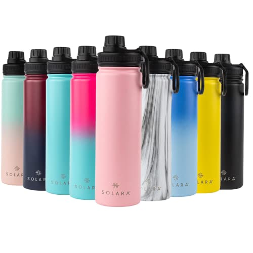 SOLARA Insulated Water Bottle 650ml, Hot Water Bottle, Thermosteel Water Bottles for Travel, Home, Office, School, Gym, Adults, Water Bottle Hot and Cold, Sipper Bottle, Angle Pink - Image 1