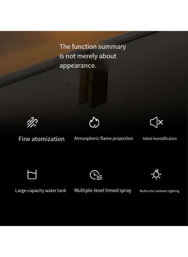 كيو زد موزع الزيوت العطرية فليم، مرطب رذاذ بالموجات فوق الصوتية للعلاج بالروائح العطرية بسعة 200 مل بتصميم صامت، إيقاف تشغيل تلقائي بدون ماء، 7 مصابيح ليد مهدئة للمكتب والمنزل وغرفة النوم، كراك - Image 2