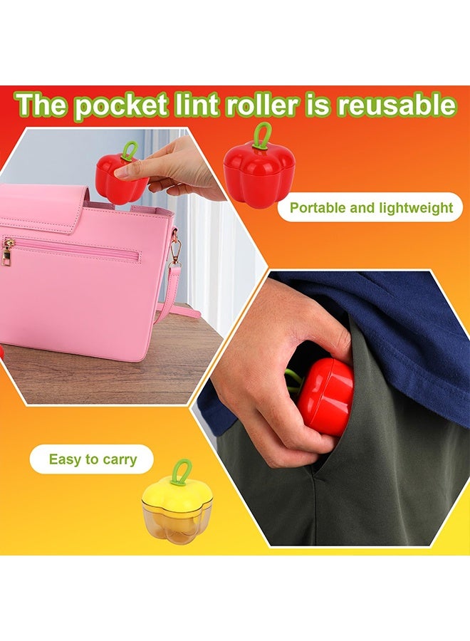 2 Pcs Protable Mini Lint Rollers, Travel Portable Reusable Washable Lint Rollers for Clothes Car Seats with Protective Cap, Fits in Wallet, Pet Hair Remover(Red and Yellow) - Image 4