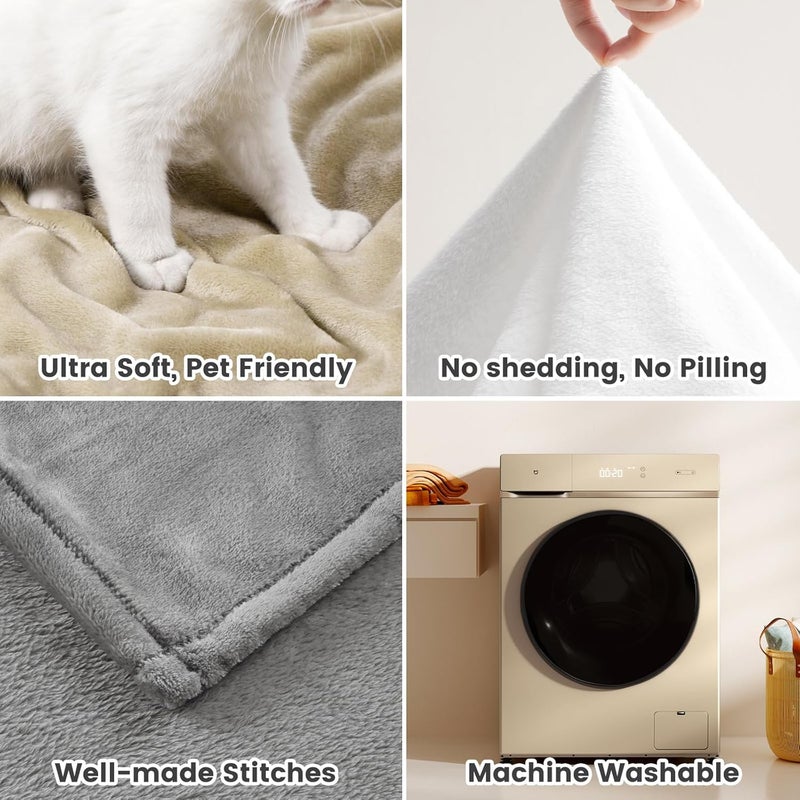 David's Home Soft Fleece Blanket King Size (230cm x 275cm), 300GSM Warm Comfy for Fall Winter, Cozy Plush Lightweight Fuzzy Blanket for Bed, Couch, Sofa, White - Image 5