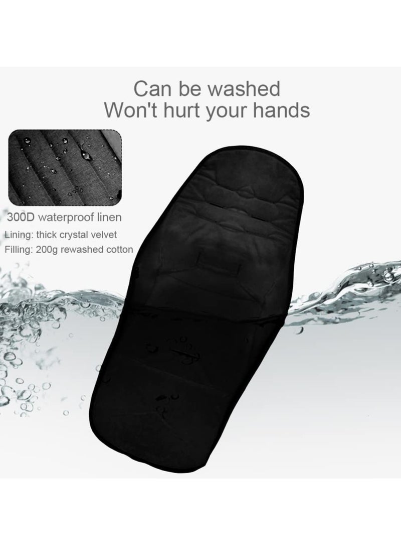 Captaintech Universal Baby Footmuffs and Sleeping Bag for Pushchairs and Strollers, Warm and Waterproof Thermo Fleece, Extra Long Design for Infants and Toddlers in Black - Image 3