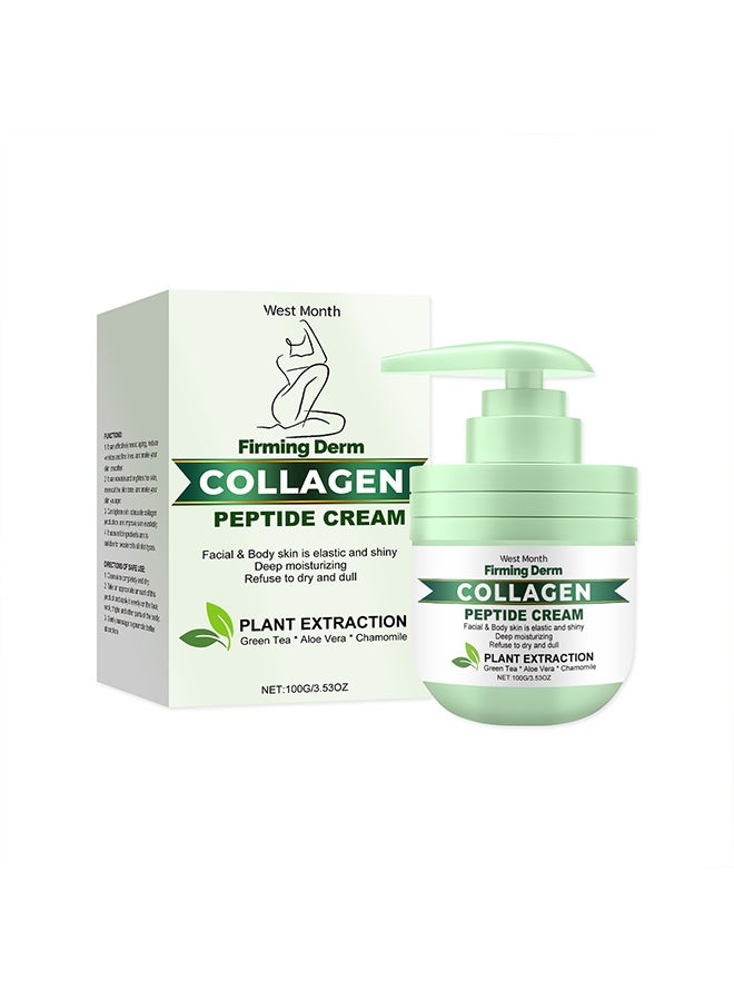 WEST MONTH Collagen Cream for Face and Body, Anti-Aging Peptide Firming Lotion, Moisturizer for Dry Skin, Lifts, Firms and Tightens Skin for Younger-Looking Skin - Image 1