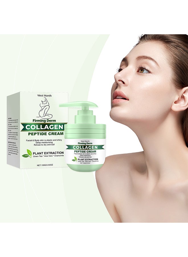 WEST MONTH Collagen Cream for Face and Body, Anti-Aging Peptide Firming Lotion, Moisturizer for Dry Skin, Lifts, Firms and Tightens Skin for Younger-Looking Skin - Image 2