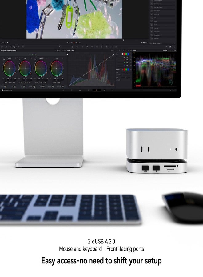 minisopuru قاعدة توصيل Minisopuru iExpandMate لجهاز Mac Mini مع منفذ HDMI بدقة 4K@60، ووحدة تخزين SSD من نوع M.2 NVMe بسعة 4 تيرابايت، وحامل لجهاز M4/M4 Pro 2024 (فتحة بطاقة TF/SD، و3 منافذ USB-A 2.0، ومنفذ صوت) | فضي - Image 5