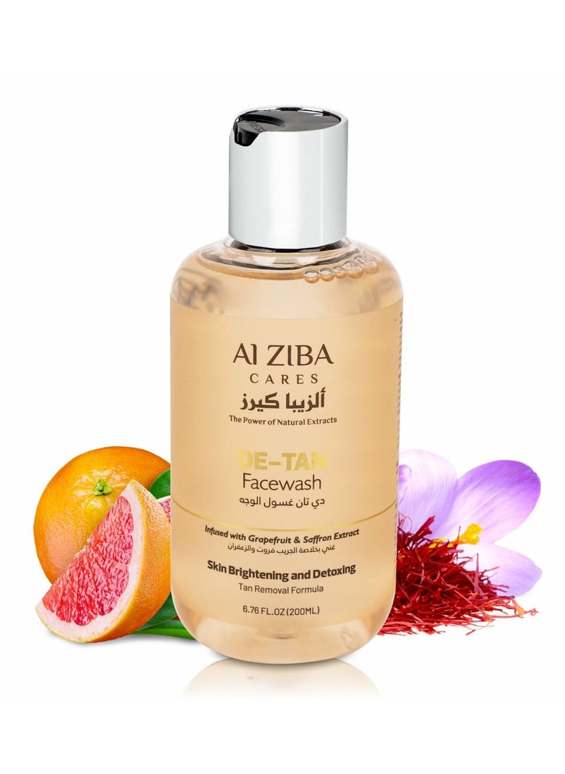 ALZIBA CARES DETAN Face Wash Infused With Grapefruit & Saffron Extract 200 Ml  - Image 1