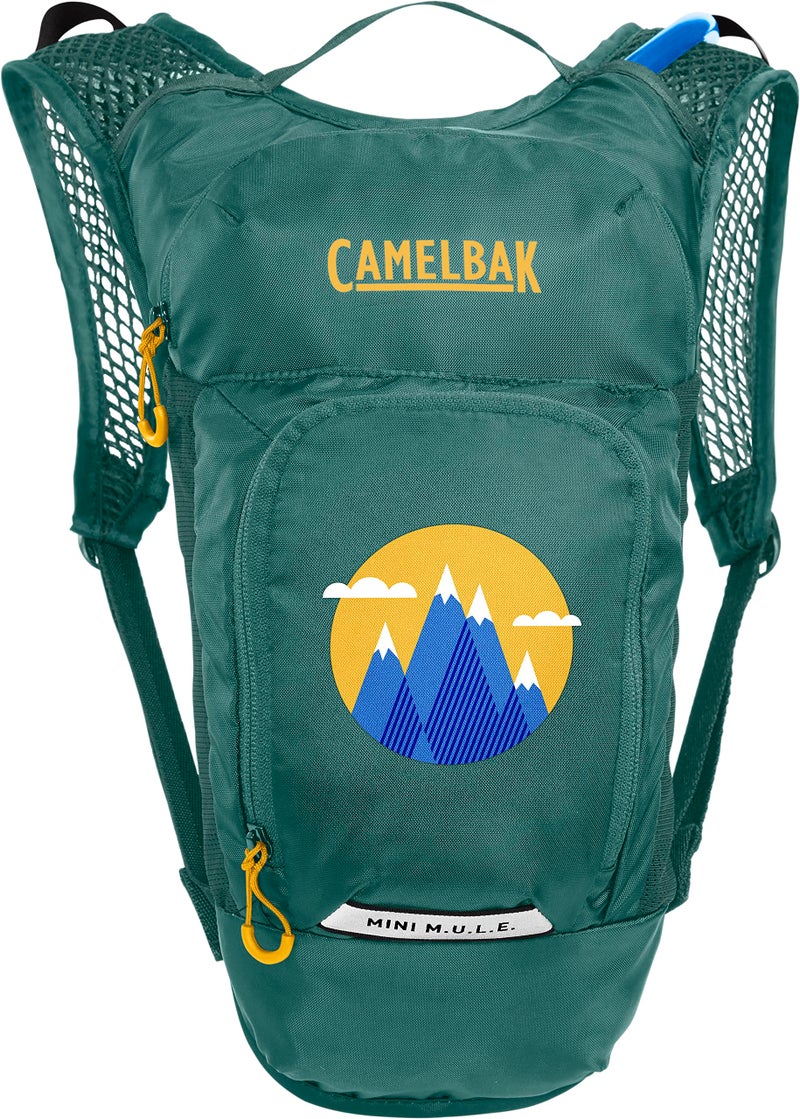 CamelBak Mini M.U.L.E. Kids Hydration Backpack for Hiking and Biking - 50oz, Green/ Mountains - Image 4