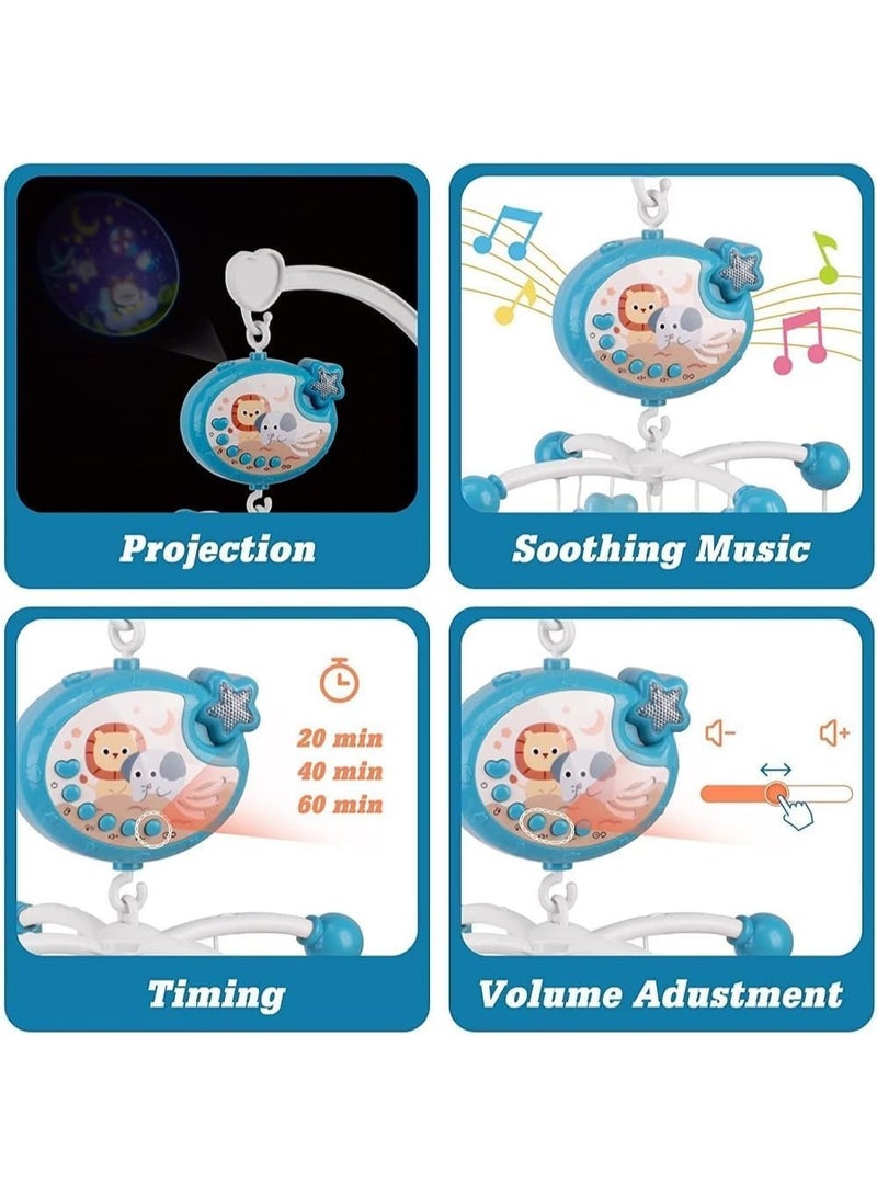 Baby Crib Mobile Toy for Crib with Music and Lights, Remote,Moon and Star Projection, Baby Crib Toys for Boys Girls - Image 3