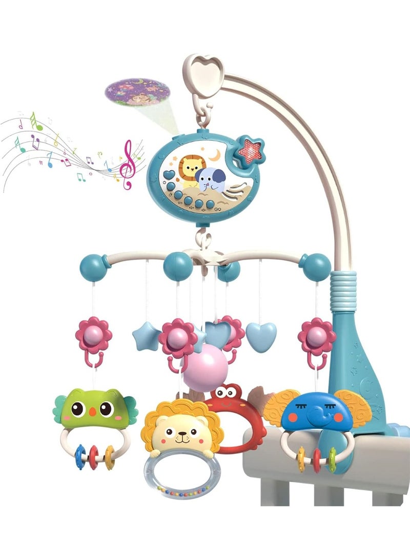 Baby Crib Mobile Toy for Crib with Music and Lights, Remote,Moon and Star Projection, Baby Crib Toys for Boys Girls - Image 1