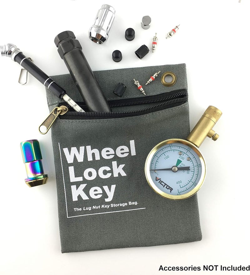 SRRB Wheel Lock Key Storage Bag - 2 Pack, Gray Pouch for Wheel Locks and Lug Nuts - Image 2