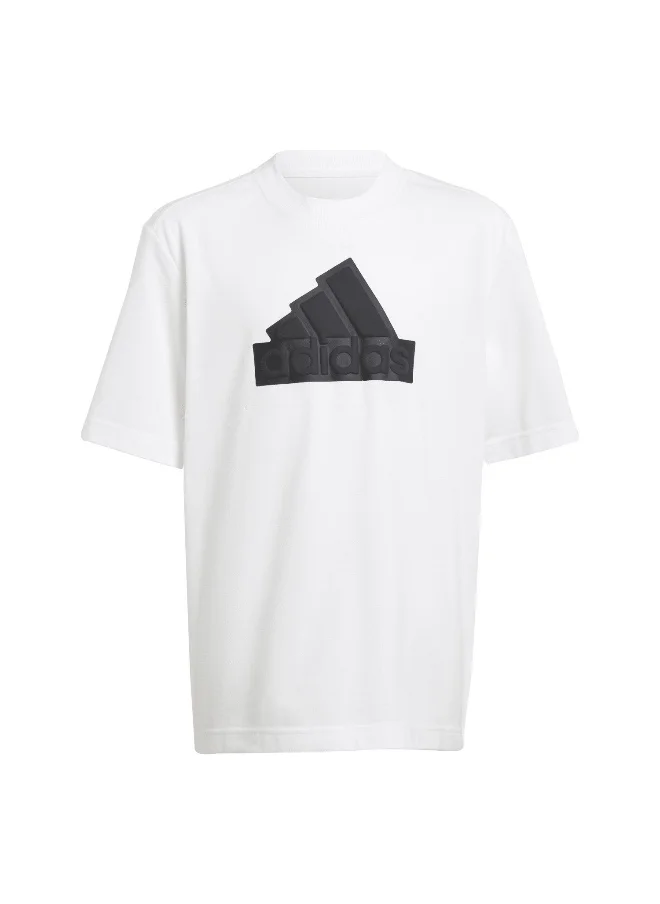 Adidas adidas U Fi Logo T White Training T-Shirts 7-8Y