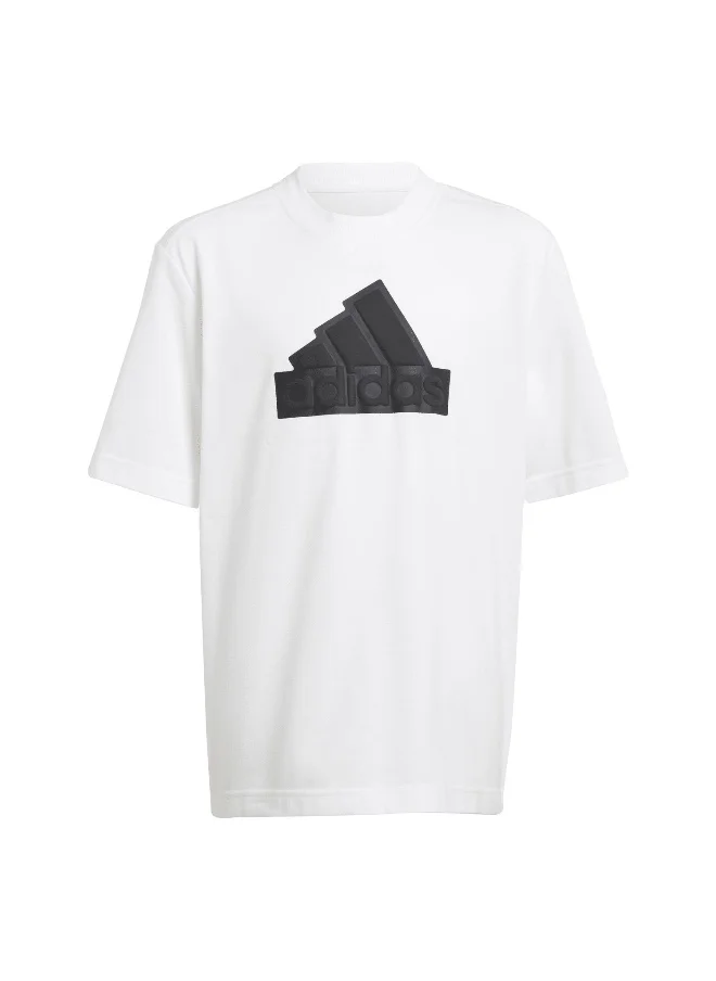 Adidas adidas U Fi Logo T White Training T-Shirts 7-8Y