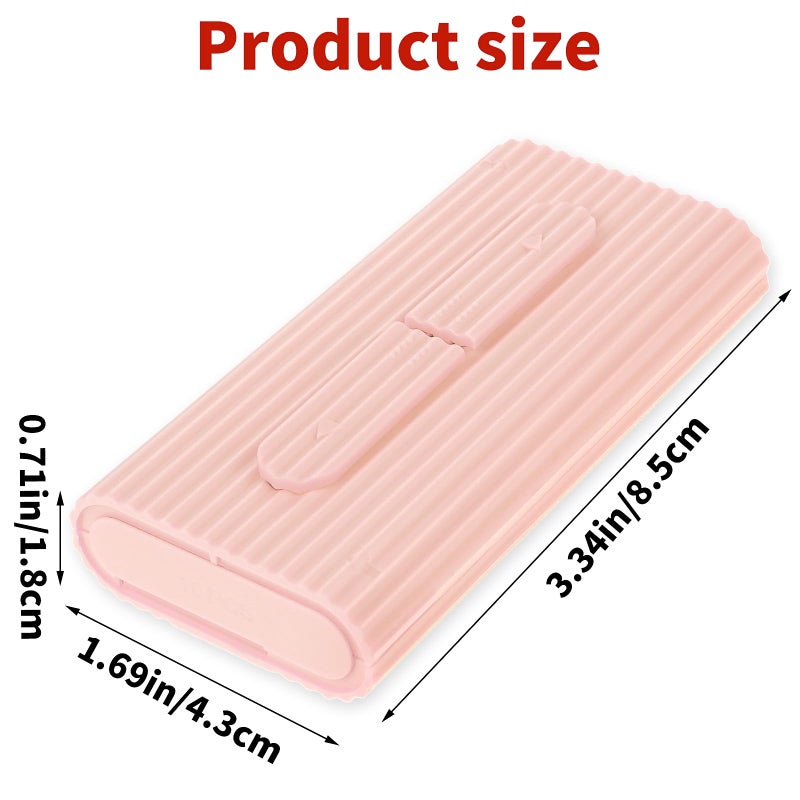 WLLHYF Portable Dental Floss Case Automatic Dental Floss Pick Organizer Case Travel Flosser Dispenser Storage Case Refillable Holder Boxes with 10 Floss Picks for Teeth Cleaning (Pink) - Image 2