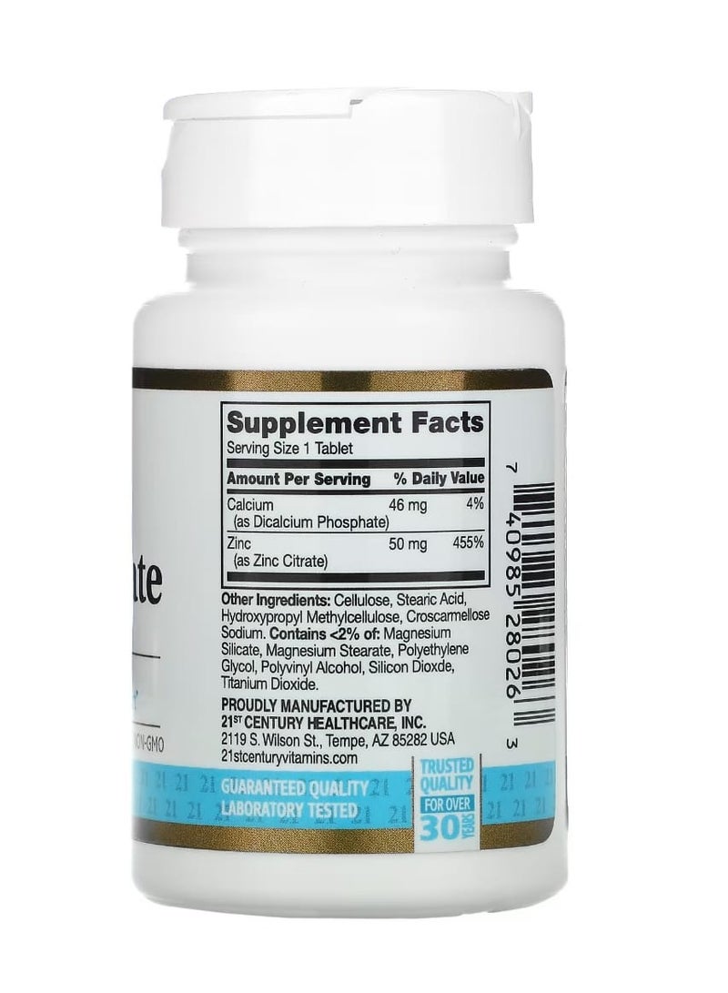 21st Century Zinc Citrate 50 mg 60 Tablets - Image 2