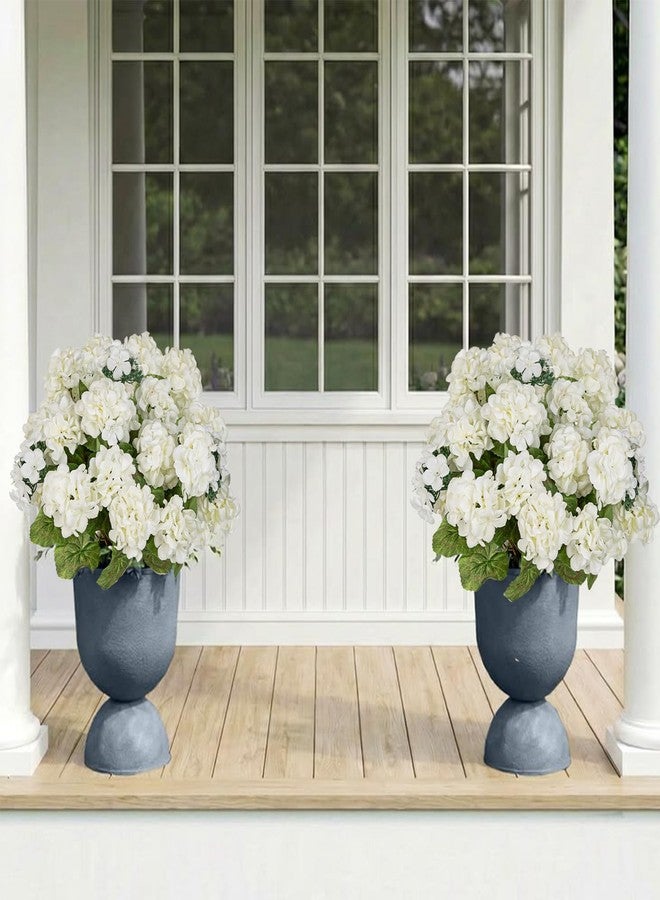 Briful White Geranium Artificial Flowers Realistic for Outdoor 15.7’’ Extra Full UV Resistant Faux Geranium Flowers, 6 Bundles Geraniums for Home Front Porch, Planters, Window Boxes & Indoor Decor - Image 3