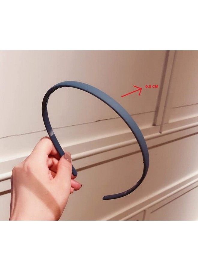 ANNACREATIONS - Anna Creations Fashion Plastic Elastic Hair Bands Wavy Hair Comb Black Brown Headband Teeth Comb Shine Hairband Hoop Matte Hairbands Hair Accessory For Girls Women Lady (Set Of 12) (Style 8) - Image 1