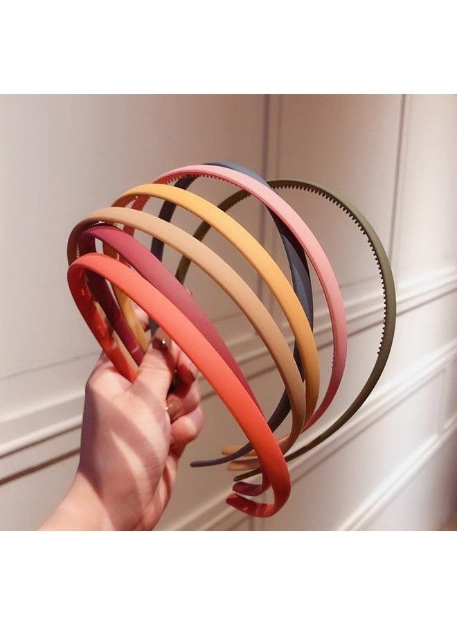 ANNACREATIONS - Anna Creations Fashion Plastic Elastic Hair Bands Wavy Hair Comb Black Brown Headband Teeth Comb Shine Hairband Hoop Matte Hairbands Hair Accessory For Girls Women Lady (Set Of 12) (Style 8) - Image 1