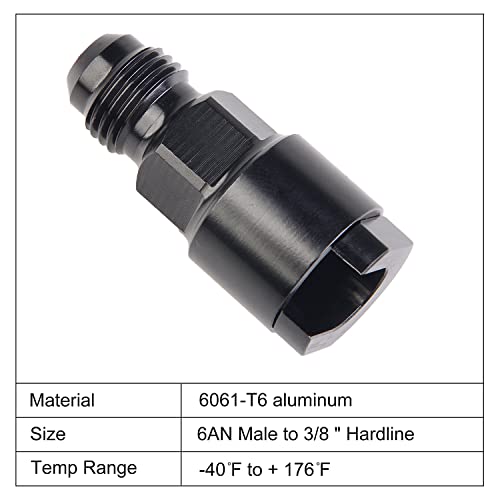 CNRAQR 6AN Male To 3/8" Quick-Disconnect Female EFI Fitting Aluminum Black 2Pcs - Image 3