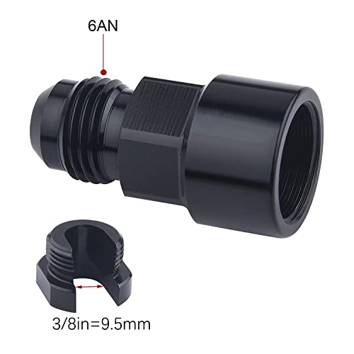 CNRAQR 6AN Male To 3/8" Quick-Disconnect Female EFI Fitting Aluminum Black 2Pcs - Image 4
