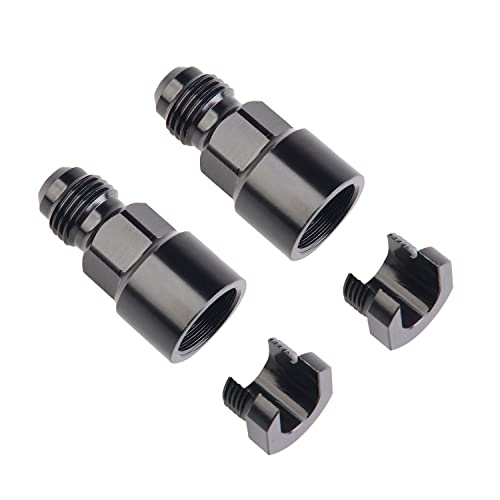 CNRAQR 6AN Male To 3/8" Quick-Disconnect Female EFI Fitting Aluminum Black 2Pcs - Image 1