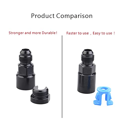 CNRAQR 6AN Male To 3/8" Quick-Disconnect Female EFI Fitting Aluminum Black 2Pcs - Image 5